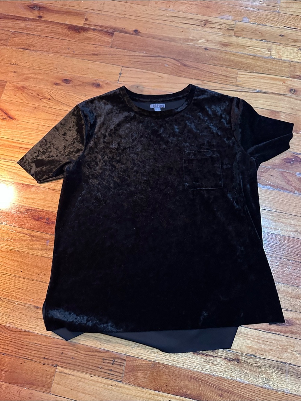 Falls Creek Black Velvet Short Sleeve Top